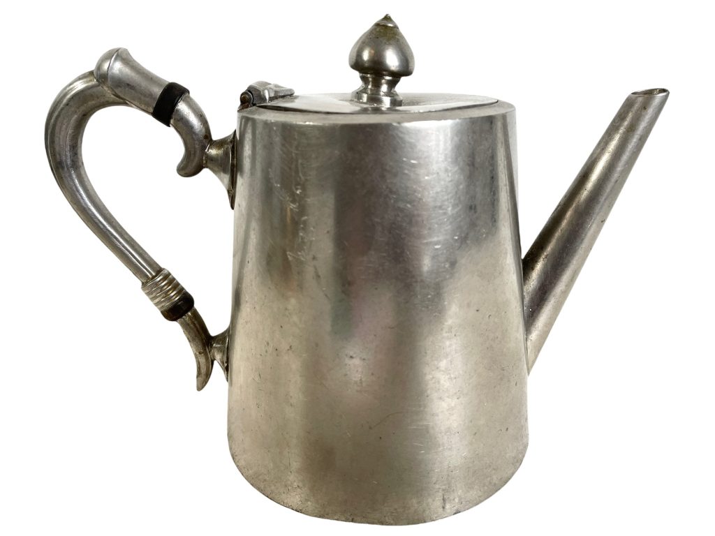 Antique French Stove Top Metal Tea Coffee Pot Traditional Serving Jug Pitcher Display France Damage c1877 / EVE