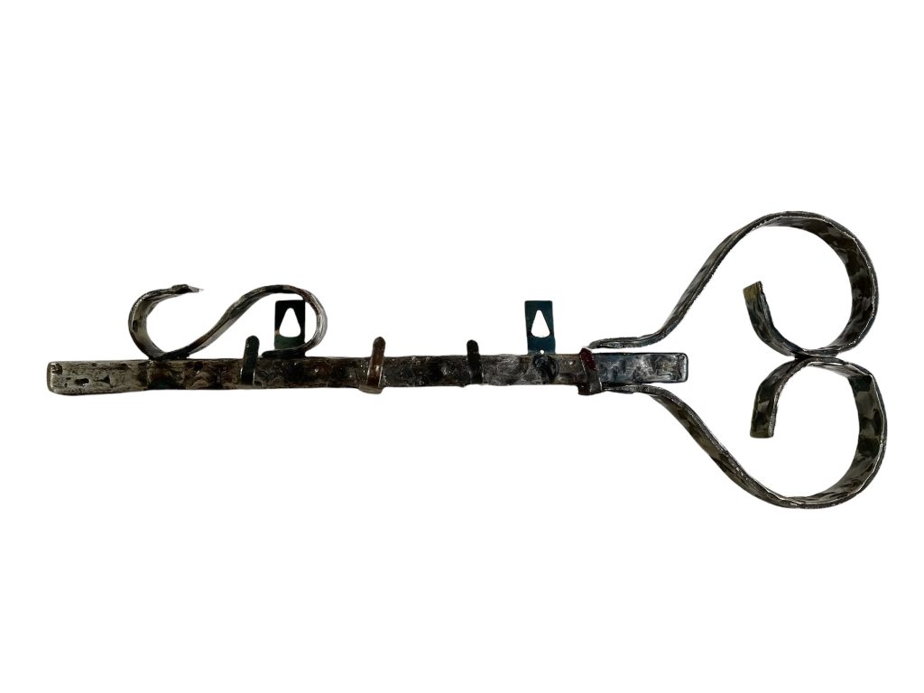 Vintage French Hand Made Crude Metal Wall Mounted Key Holder Rack Hooks circa 1980-90’s / EVE