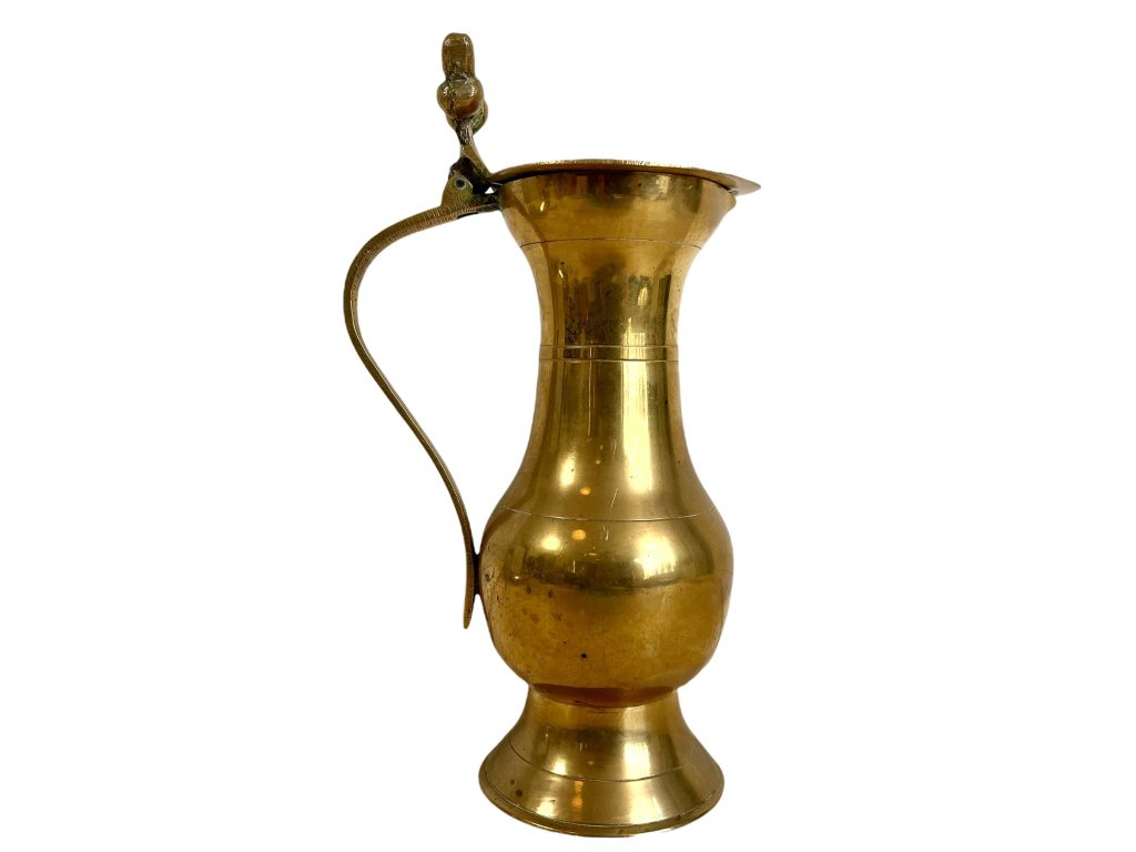 Vintage English Small Brass Pub Rustic Water Jug Pitcher Watering Decorative Ornament Lidded circa 1960-70’s / EVE
