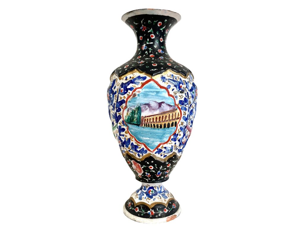 Vintage Middle Eastern Hand Painted Copper Vase Ornate Decorative Ceremony Eid c1970-80’s / EVE