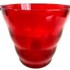 Vintage French Red See Through Plastic Champagne Wine Ice Bucket Cooler Display Stand Pot Handled c1990-00's / EVE