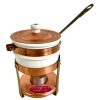 Vintage French Copper Ceramic Fondue Tea Light Heated Serving Eating Marshmallow Cheese circa 1980-90's / EVE