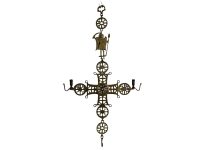 Vintage Greek Orthodox Large Church Chapel Metal Brass Candle Candlestick Stick Pedestal Ornament Stand Display Decor c1950-60's / EVE