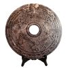 Antique Chinese Jade Celestial Bats Dragon Bi Disc Coin Stone Decorative Ornament Decor Display Good Luck Fortune Gift c1910's / EVE