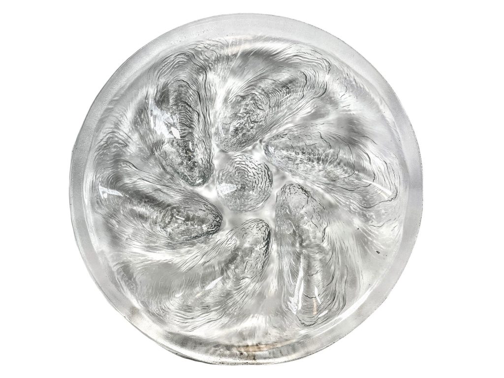 Vintage French Clear Glass Oyster Sea Food Plate Serving Bowl Dish Lunch Dinner Plate PRICED INDIVIDUALLY c1980-90’s / EVE