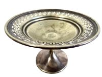 Antique English London Small Metal Pedestal Pot Bowl Dish Catch-All Serving Sweet Candy Jewellery circa 1910-20's / EVE
