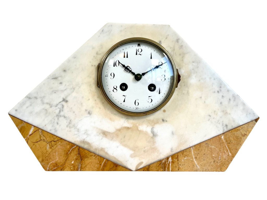 Antique French Marble Stone Clock Mantlepiece Shelf Missing Parts Not Working c1910-20’s / EVE