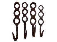 Antique French Large Metal Butcher Meat Kitchen Hanging Hook Set of four collection rustic rural rusty agricultural industrial c1940's / EVE