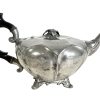 Antique English Sheffield Metal Teapot Tarnish Patina Cafe Restaurant Decor Damaged circa 1900's / EVE