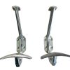 Vintage French Aluminium Metal Coat Hook Coat Rack Hooks Storage Door Wall Hanging Industrial Pair c1960-70's / EVE