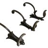 Antique French Metal With Heavy Patina Coat Hook Coat Rack Hooks Storage Door Wall Hanging Industrial Set Of Three c1900-10's / EVE