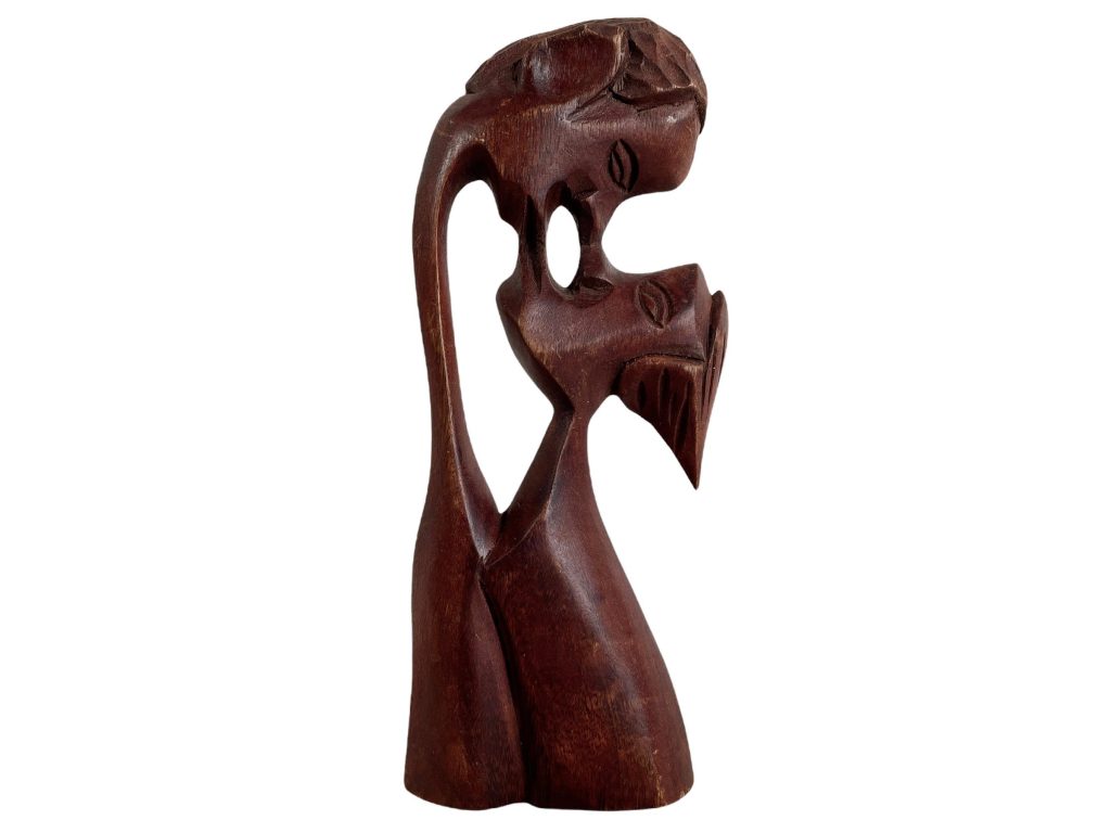 Vintage Kissing Kiss Statue Art Carving Sculpture Wooden Wood Ornament circa 1980-1990’s / EVE