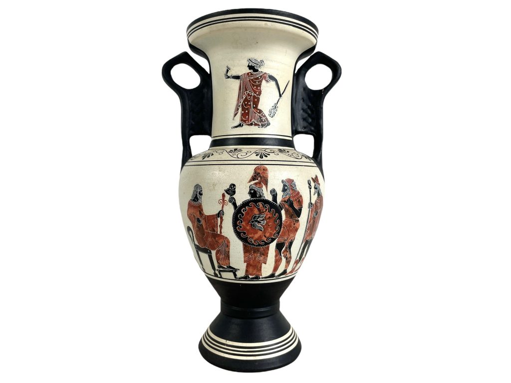 Vintage Greek Pottery Oil Flask Jug Vase Pot Ornament Display Hand Made Reproduction Piece circa 1980-90’s / EVE