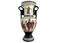 Vintage Greek Pottery Oil Flask Jug Vase Pot Ornament Display Hand Made Reproduction Piece circa 1980-90's / EVE