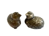 Vintage French Tiny Small Copper Coloured Metal Salt And Pepper Condiment Containers Shakers Storage Table Spices Prop circa 90's / EVE