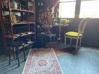 Vintage Moroccan Large Beige Red Flower Rug Carpet Floor Covering Decor Display Prop France Tapis  Diademe Wool circa 1960-70's / EVE