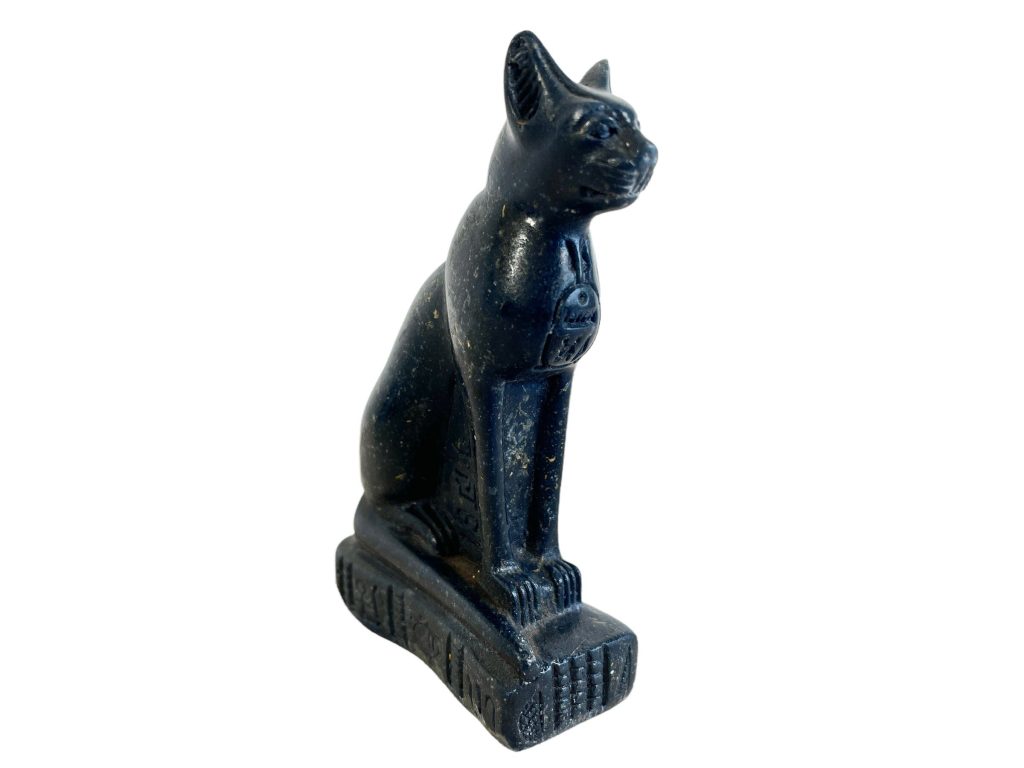 Vintage Egyptian Cat Pharaoh Tutankhamen resin black figurine ornament egypt circa 1980-90’s / EVE