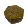 Vintage Japanese Flower Brass Hexagonal Lidded Box Jewellery Jewelry Trinket circa 1920-30's / EVE
