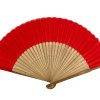 Vintage French Handheld Fan Red Wood Lattice Decor Design Costume Period Prop Outfit c1990's / EVE