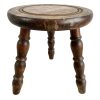 Vintage French Country Cottage Milking Stool Bobbin Style Target Turned Leg Wooden Wood Seat Stand Step Pot Display Tabouret c1970's / EVE