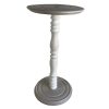 Vintage French Small Painted White Grey Wooden Wood Side Table Stand Plinth Flower Pot Ornament Display Tabouret c1960-70's / EVE