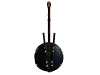 Vintage African Decorative Banjo Guitar Percussion Musical Instrument Sea Shell Gourd Calabas Cowry String circa 1980-90's / EVE