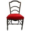 Antique French Napoleon Red Velvet Wooden Wood Padded Chair Stand Display Rest Plinth Seating Prop Decor circa 1900's / EVE