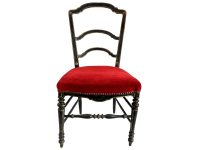 Antique French Napoleon Red Velvet Wooden Wood Padded Chair Stand Display Rest Plinth Seating Prop Decor circa 1900's / EVE