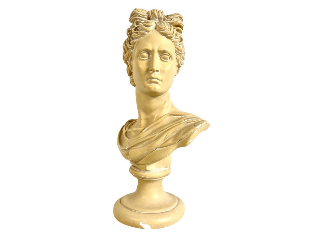 Vintage French Plaster Bust Apollo From Piraeus Pythian Head Ornament Figurine Display Gift Ancient Greece c1970-80’s / EVE