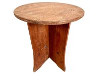 Vintage French Small Wooden Plywood Home Made Side Table Stand Plinth Flower Pot Ornament Display Simple Solid Strong c1980-90's / EVE