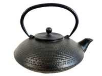 Vintage Japanese Asian Import Heavy Iron Stove Top Metal Small Tea Pot Kettle Bottle Flask Display c1980-90's / EVE