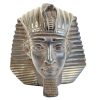 Vintage Egyptian Pharaoh Tutankhamen resin black figurine head bust egypt circa 1960-70's / EVE