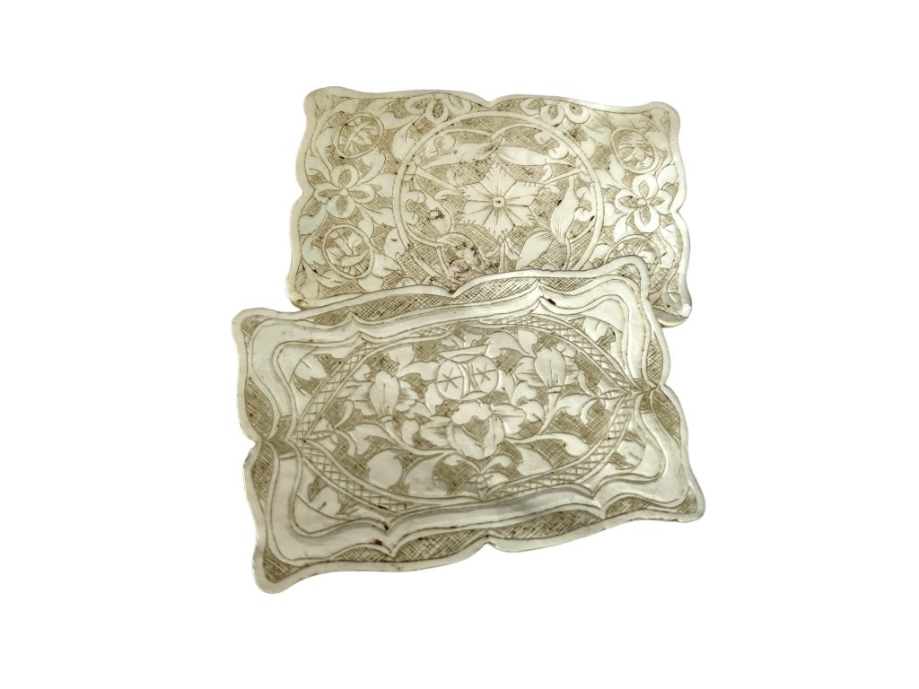 Antique Chinese Mother Of Pearl Large Curvy Edged Rectangular Gaming Chip Counter Token Decor Collection PRICED INDIVIDUALLY c1850s / EVE