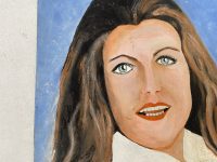 Alternative view of Vintage French "We All Know" Acrylic Painting On Hardboard Wall Decor Decoration Portrait Woman Lady Female c1980-90's / EVE