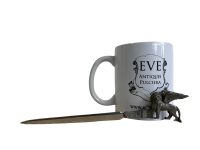 Alternative view of Vintage Letter Opener French Pewter Metal Decorative Knife Ornate Desktop Desk Office Winged Lion Gift c1960-70s / EVE