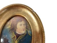 Alternative view of Vintage French Tiny Miniature Small Portrait Young Napoleon Painting In Gold Frame Glass Fronted France Decor circa 1949 / EVE