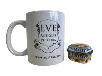 Alternative view of Vintage Pill Ring Box Heart Shape French White Pink Rose Ceramic Bowl Dish Catch All Trinket Jewelry Jewellery Lid circa 1950-60's / EVE