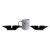 Alternative view of Vintage African Spice Salter Pepper Black Wood Wooden Dish Bowls Condiment Containers Storage Table Spices Prop circa 90's / EVE