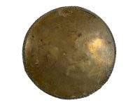 Alternative view of Vintage Brass Tray Extra Large Turkish Arabian Middle Eastern Circular Brass Pie Crust Edge Table Top Tray Serving Platter c1950-60's / EVE