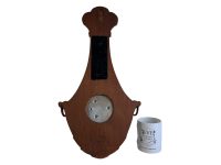 Alternative view of Vintage French Metal Wood Barometer Barometre Thermometer Weather Forecasting Instrument Hanging Wall Rustic Rural c1960-70's / EVE