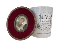 Alternative view of Antique French Small Miniature Tiny Oval Framed Painting Of Lady In Black Dress With Book Reading Wall Decor Collector c1900's / EVE