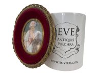 Alternative view of Antique French Small Miniature Tiny Oval Framed Painting Of Lady With Horse In White Dress Wall Decor Collector c1900's / EVE