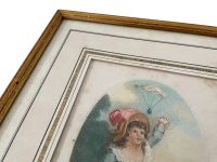 Alternative view of Vintage French Framed Print Young Boy With Parachute In A Gold Painted Wooden Frame Wall Decor Decoration Reproduction c1960's / EVE