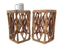 Alternative view of Vintage Balinese Wicker Rattan Woven Plinth Stand Display Seating Conservatory Prop Plant Pot Stand Tabouret Bali c1980-90's / EVE