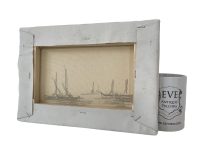 Alternative view of Vintage Italian Coastal Sailing Fishing Boats Painting Oil Skyline Marina Harbour Cliffs Coast On Canvas Mafonso circa 1980's / EVE