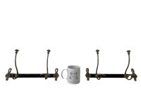 Alternative view of Antique French Metal Wall Mounted Coat Hook Hanger Metal Small Coat Towel Decor Display Hallway Cloakroom Kitchen c1910-20's / EVE