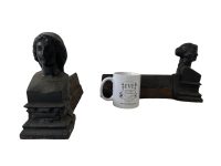 Alternative view of Antique French Ladies Lady Firedogs Fire Dogs Fireplace Ornament Display Open Fire Supports Iron Rusty circa 1910-20's / EVE