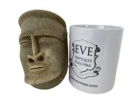 Alternative view of Vintage South Pacific Hand Carved Decorative Ornament Stone Wall Hanging c1970-80's / EVE