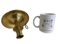 Alternative view of Vintage French Villedieu Brass Metal Standing Hand Held Portable Candle Candlestick Candelabra Stick Pedestal Stand Decor c1970-80's / EVE