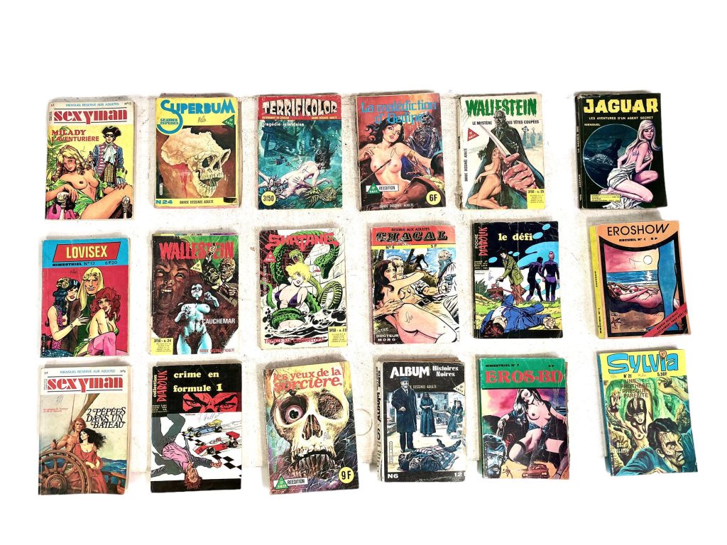 Vintage French Adult Comics Comic Book x18 Very Graphic Novels Books Collection Book Memorabilia Collector Rare circa 1970’s / EVE